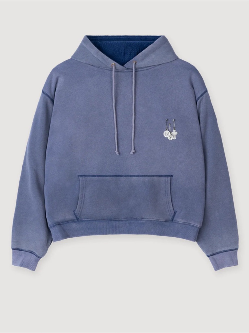 BASKETCASE GALLERY CHARMS THERMAL LINED SWEATSHIRT NAVY BLUE - L